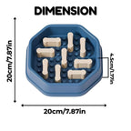 Showing dimension and size of an adjustable slow feeder dog bowl