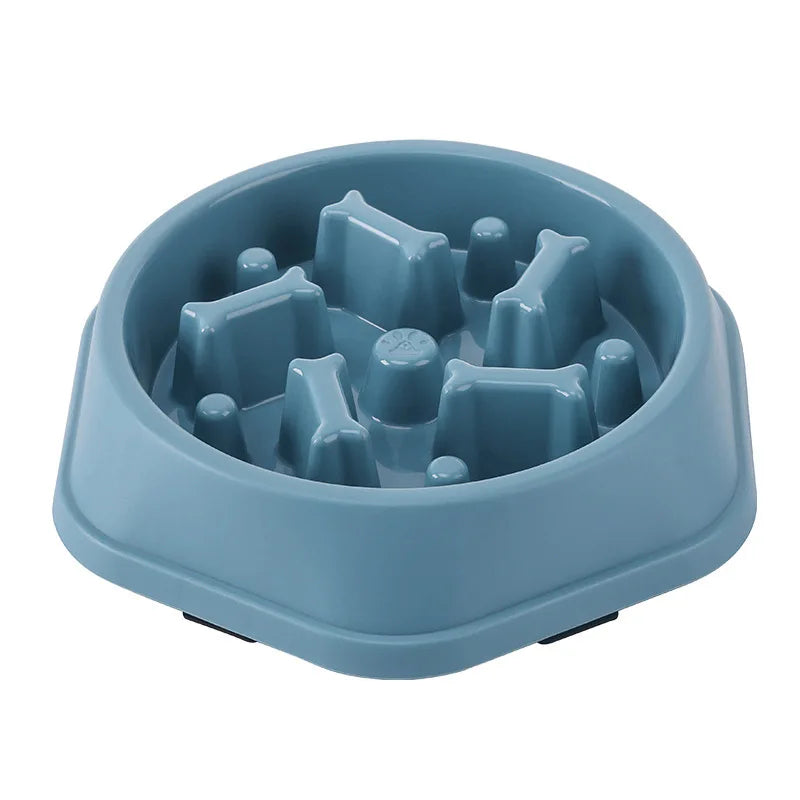 Anti-Slip Slow Feeder Dog Bowl with Bone Puzzle – Prevents Fast Eating