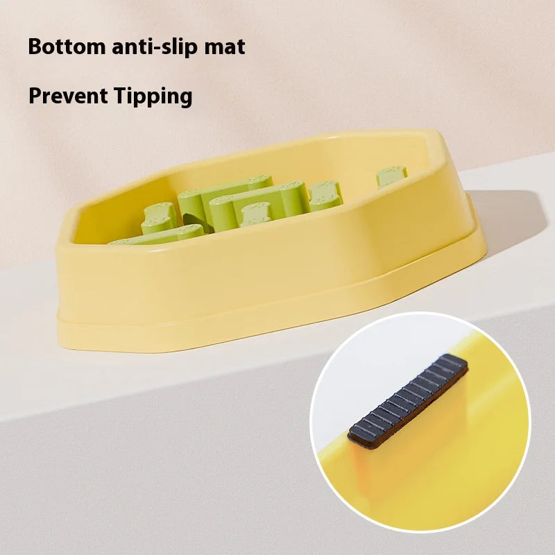Adjustable Slow Feeder Dog Bowl with Non-Slip Pads