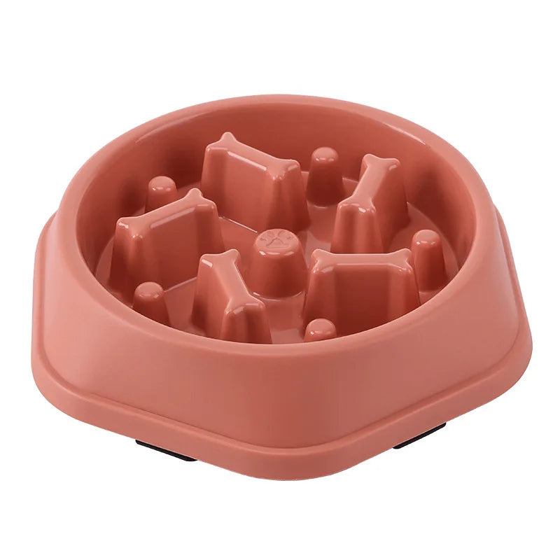 Anti-Slip Slow Feeder Dog Bowl with Bone Puzzle – Prevents Fast Eating