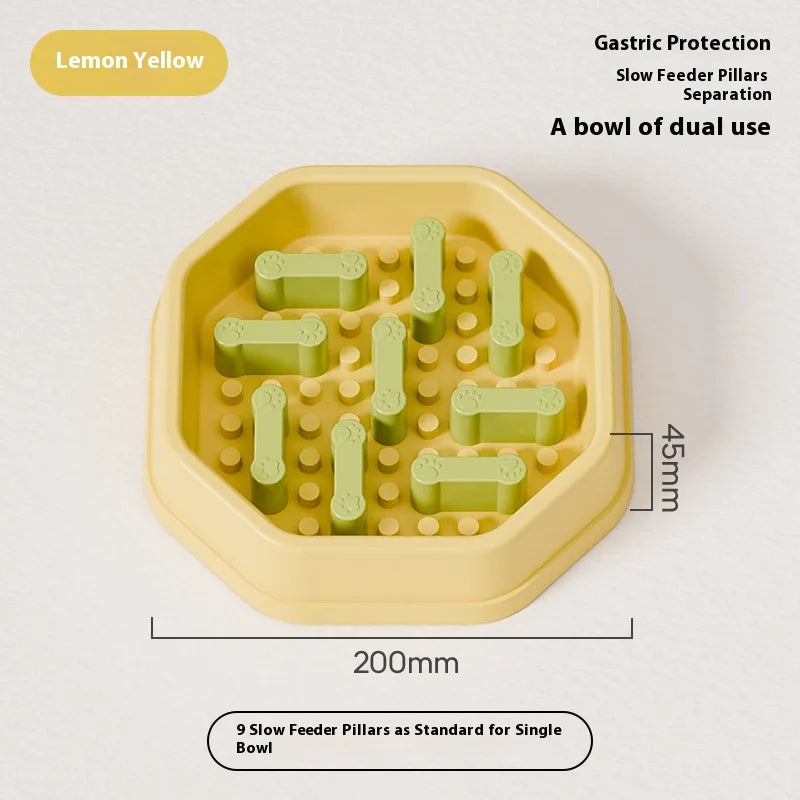 Adjustable Slow Feeder Dog Bowl with Non-Slip Pads