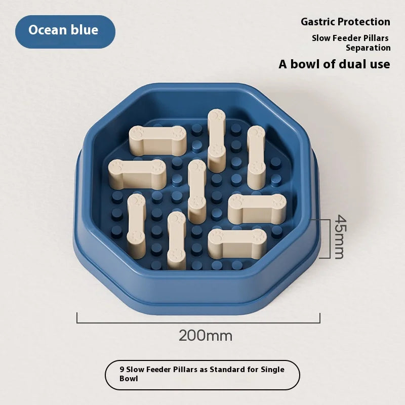 Adjustable Slow Feeder Dog Bowl with Non-Slip Pads