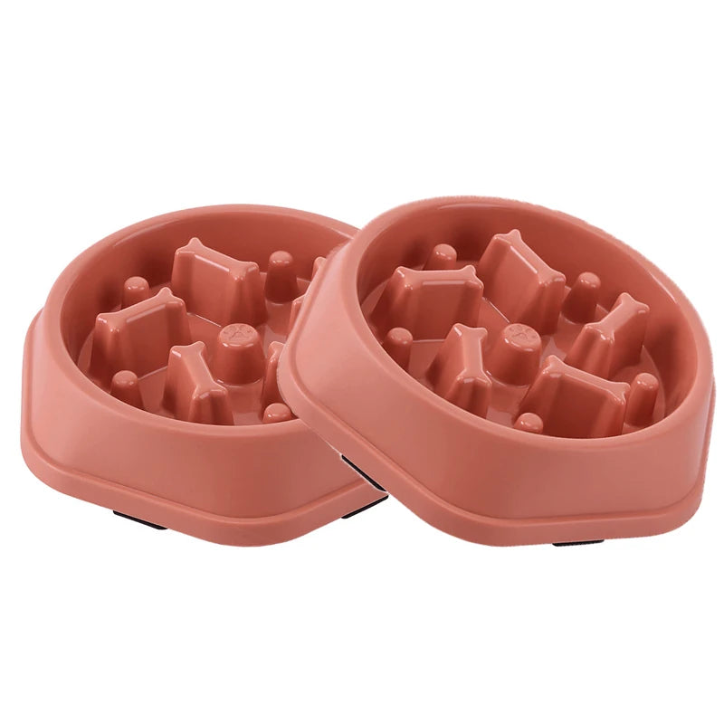 Anti-Slip Slow Feeder Dog Bowl with Bone Puzzle – Prevents Fast Eating