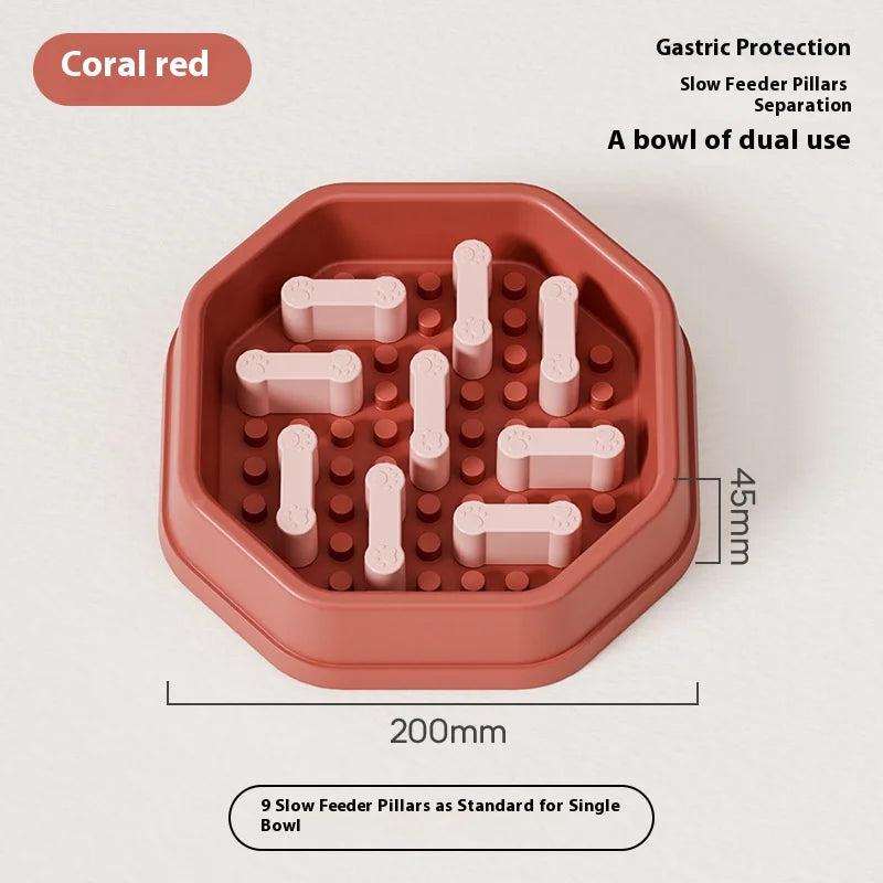 Adjustable Slow Feeder Dog Bowl with Non-Slip Pads
