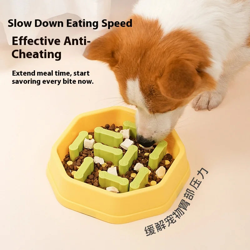 Adjustable Slow Feeder Dog Bowl with Non-Slip Pads