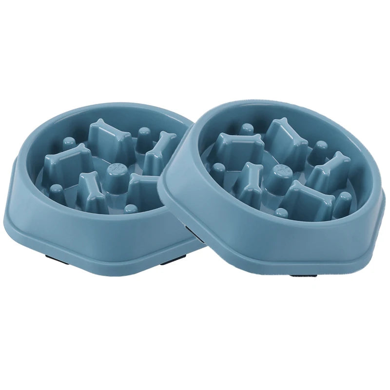 Anti-Slip Slow Feeder Dog Bowl with Bone Puzzle – Prevents Fast Eating